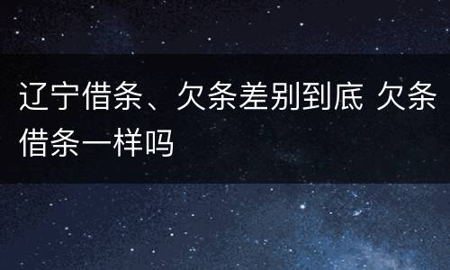 辽宁借条、欠条差别到底 欠条借条一样吗
