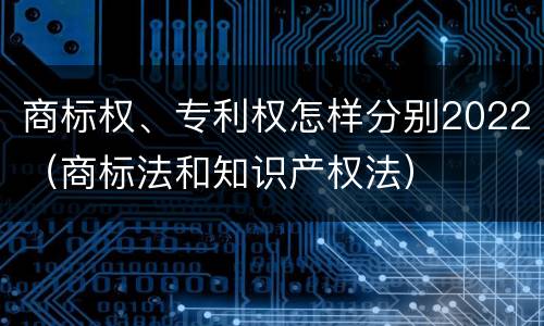 商标权、专利权怎样分别2022（商标法和知识产权法）