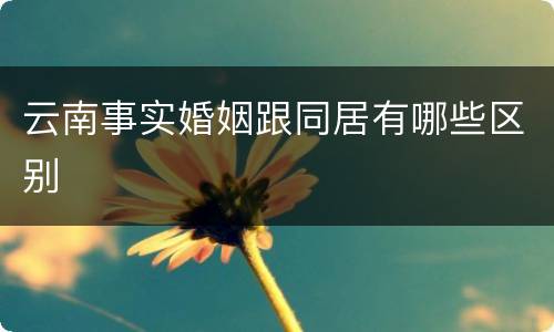 云南事实婚姻跟同居有哪些区别