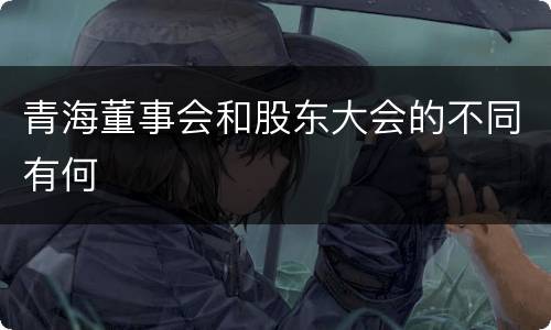 青海董事会和股东大会的不同有何