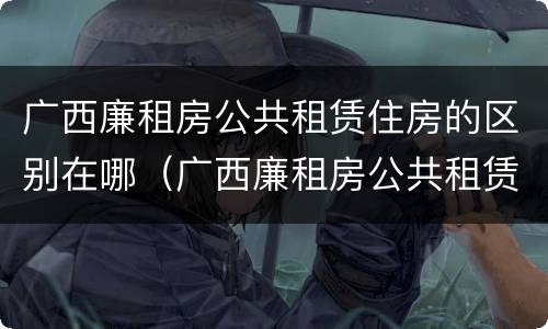 广西廉租房公共租赁住房的区别在哪（广西廉租房公共租赁住房的区别在哪查）