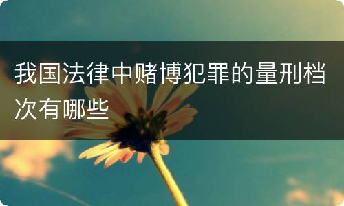 我国法律中赌博犯罪的量刑档次有哪些