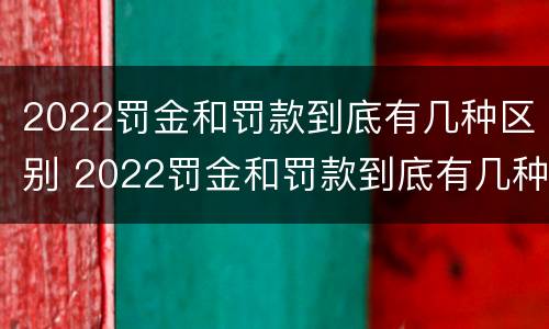2022罚金和罚款到底有几种区别 2022罚金和罚款到底有几种区别呢