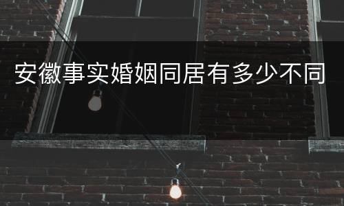 安徽事实婚姻同居有多少不同