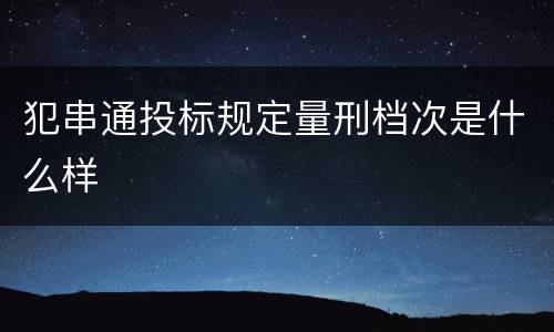 犯串通投标规定量刑档次是什么样