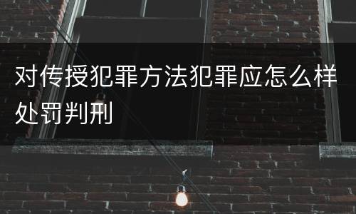 对传授犯罪方法犯罪应怎么样处罚判刑