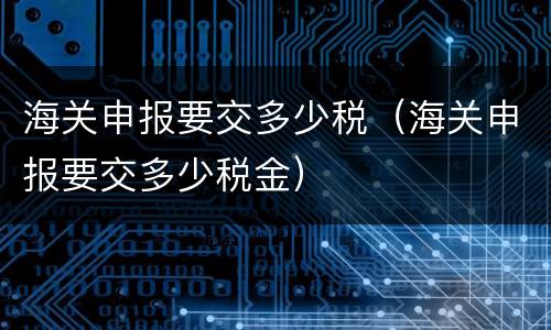 海关申报要交多少税（海关申报要交多少税金）