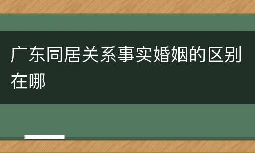 广东同居关系事实婚姻的区别在哪
