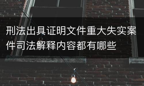 刑法出具证明文件重大失实案件司法解释内容都有哪些
