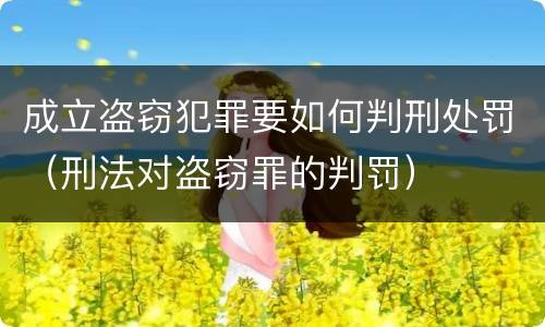 成立盗窃犯罪要如何判刑处罚（刑法对盗窃罪的判罚）