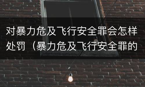 对暴力危及飞行安全罪会怎样处罚（暴力危及飞行安全罪的构成要件）
