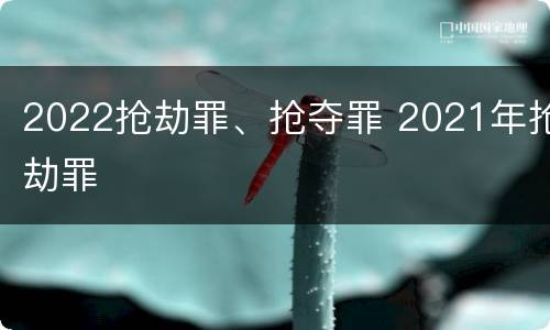 2022抢劫罪、抢夺罪 2021年抢劫罪