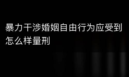 暴力干涉婚姻自由行为应受到怎么样量刑