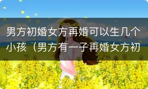 男方初婚女方再婚可以生几个小孩（男方有一子再婚女方初婚生育是几孩）