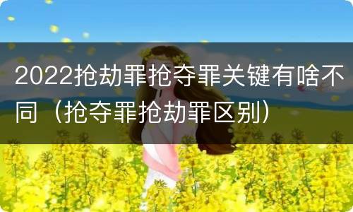 2022抢劫罪抢夺罪关键有啥不同（抢夺罪抢劫罪区别）