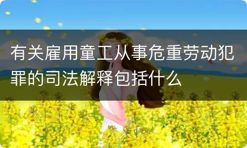 有关雇用童工从事危重劳动犯罪的司法解释包括什么