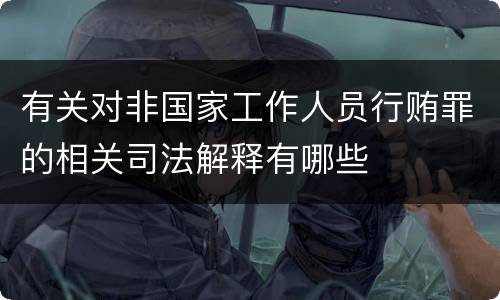 有关对非国家工作人员行贿罪的相关司法解释有哪些