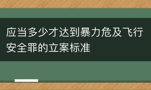 应当多少才达到暴力危及飞行安全罪的立案标准