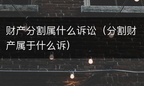 财产分割属什么诉讼（分割财产属于什么诉）