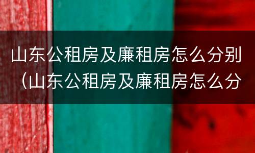 山东公租房及廉租房怎么分别（山东公租房及廉租房怎么分别出租）