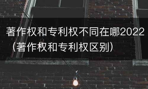 著作权和专利权不同在哪2022（著作权和专利权区别）