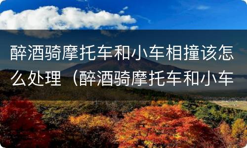 醉酒骑摩托车和小车相撞该怎么处理（醉酒骑摩托车和小车相撞该怎么处理好）