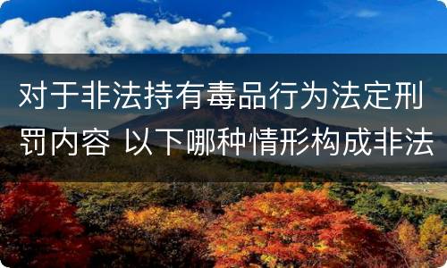 对于非法持有毒品行为法定刑罚内容 以下哪种情形构成非法持有毒品罪