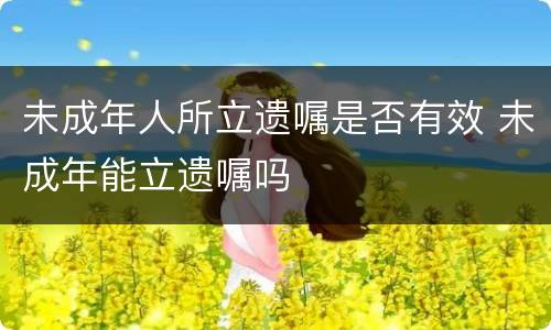 未成年人所立遗嘱是否有效 未成年能立遗嘱吗