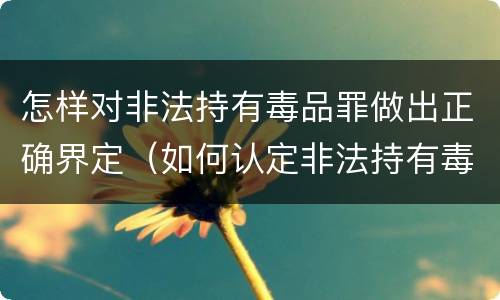 怎样对非法持有毒品罪做出正确界定（如何认定非法持有毒品罪）