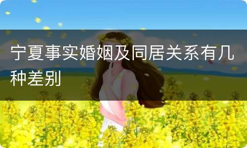 宁夏事实婚姻及同居关系有几种差别