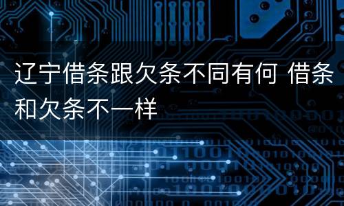辽宁借条跟欠条不同有何 借条和欠条不一样
