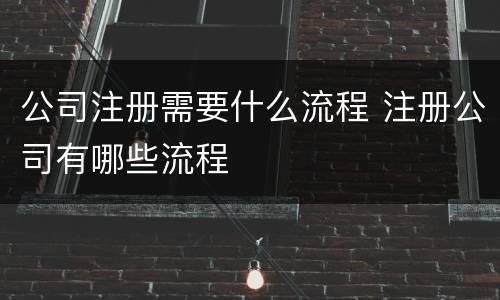 公司注册需要什么流程 注册公司有哪些流程