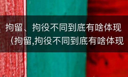 拘留、拘役不同到底有啥体现（拘留,拘役不同到底有啥体现呢）