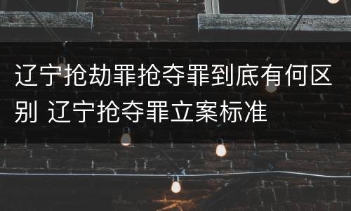 辽宁抢劫罪抢夺罪到底有何区别 辽宁抢夺罪立案标准