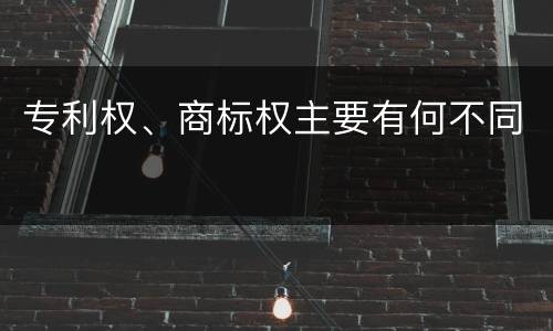 专利权、商标权主要有何不同