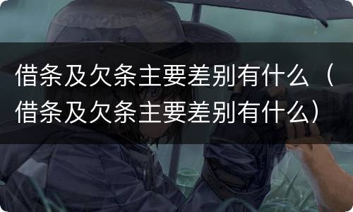借条及欠条主要差别有什么（借条及欠条主要差别有什么）