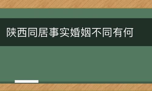 陕西同居事实婚姻不同有何