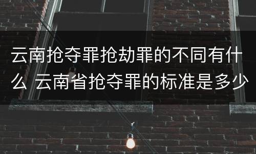 云南抢夺罪抢劫罪的不同有什么 云南省抢夺罪的标准是多少?