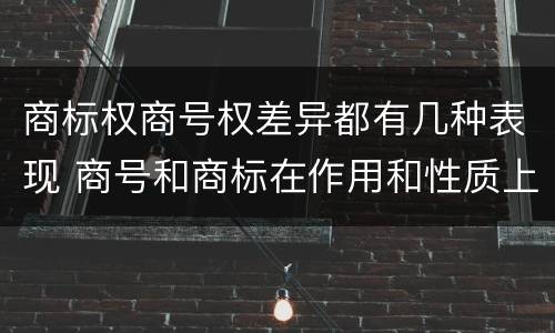 商标权商号权差异都有几种表现 商号和商标在作用和性质上的区别