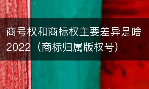 商号权和商标权主要差异是啥2022（商标归属版权号）