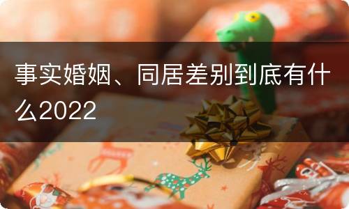 事实婚姻、同居差别到底有什么2022