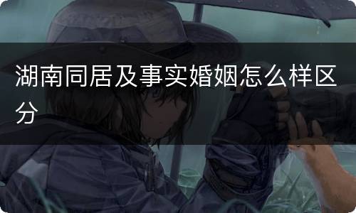 湖南同居及事实婚姻怎么样区分