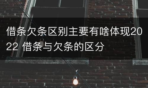 借条欠条区别主要有啥体现2022 借条与欠条的区分