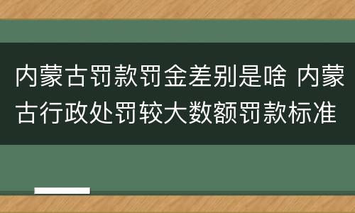 内蒙古罚款罚金差别是啥 内蒙古行政处罚较大数额罚款标准