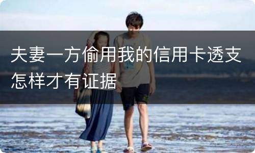 夫妻一方偷用我的信用卡透支怎样才有证据
