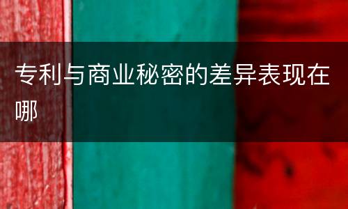 专利与商业秘密的差异表现在哪