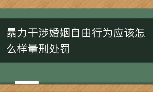 暴力干涉婚姻自由行为应该怎么样量刑处罚
