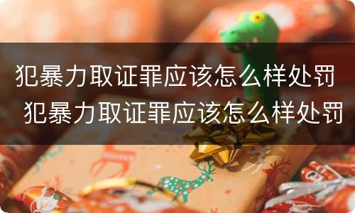犯暴力取证罪应该怎么样处罚 犯暴力取证罪应该怎么样处罚呢