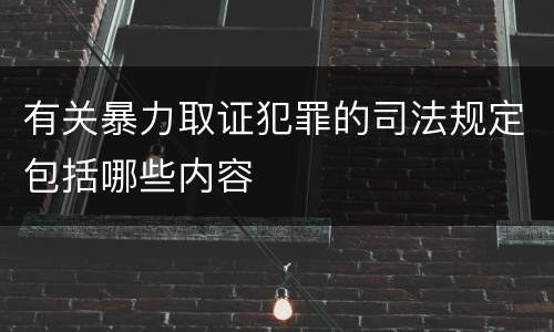 有关暴力取证犯罪的司法规定包括哪些内容