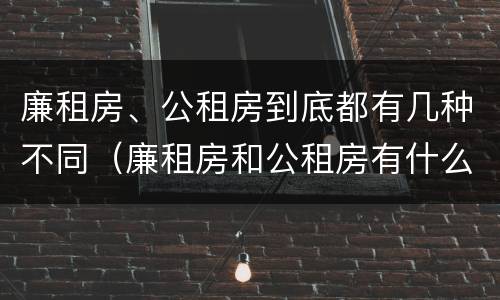 廉租房、公租房到底都有几种不同（廉租房和公租房有什么不同）